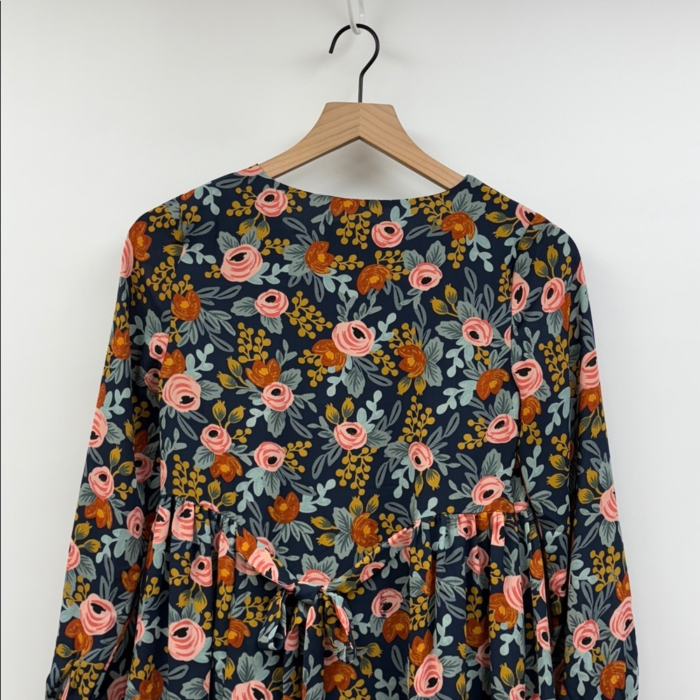 Anthropologie Rifle Paper Co. Efflorescence Floral Swing Mini Dress XXS - Picture 6 of 9